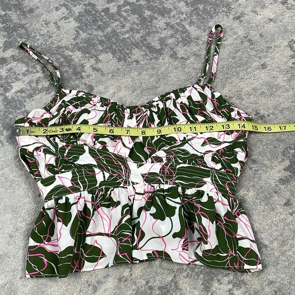 New Parker Floral Print Peplum Cami Top Keyhole Cut Out Tropical Sz 0 - Picture 10 of 14